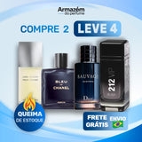 4 Perfumes Masculinos (100ml) - L’eau D’issey | Bleu de Chanel | 212 VIP Black | Sauvage (5 Anos Armazém do Perfume)