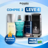 4 Perfumes Masculinos (100ml) - L’eau D’issey | 212 VIP Black  | Le Male | Sauvage (5 Anos Armazém do Perfume)