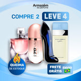 4 Perfumes Femininos (100ml) - 212 VIP Rosé | La Vie est Belle | Good girl | Light Blue (5 Anos Armazém do Perfume)