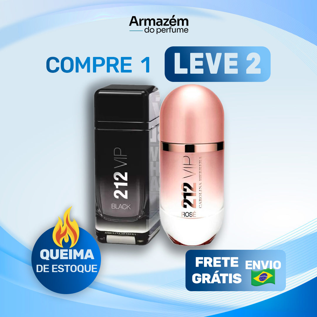 2 Perfumes TESTER (100ml) -  212 VIP Rosé | 212 VIP Black (5 Anos Armazém do Perfume)